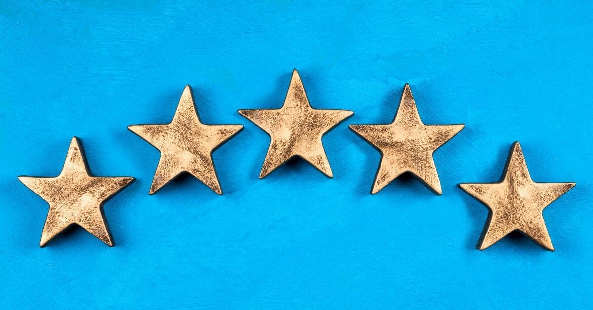 best credit repair Indianapolis - 5 gold stars on blue background